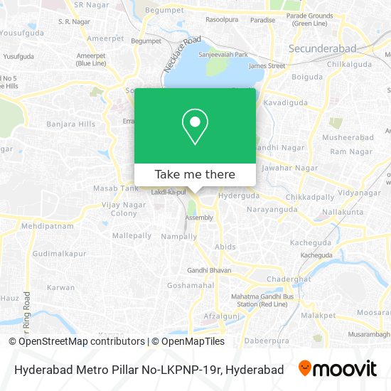 Hyderabad Metro Pillar No-LKPNP-19r map