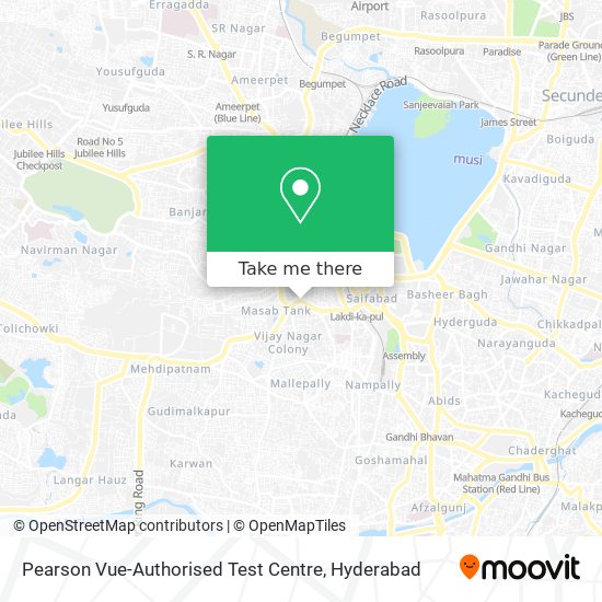 Pearson Vue-Authorised Test Centre map
