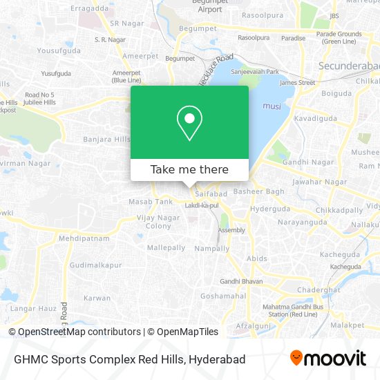 GHMC Sports Complex Red Hills map