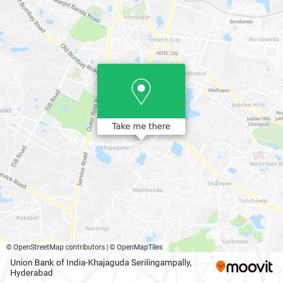 Union Bank of India-Khajaguda Serilingampally map