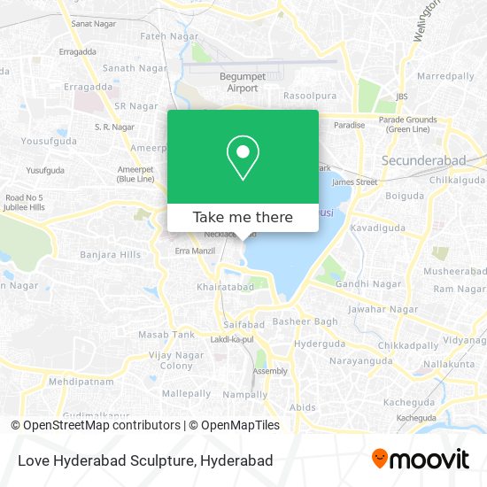 Love Hyderabad Sculpture map