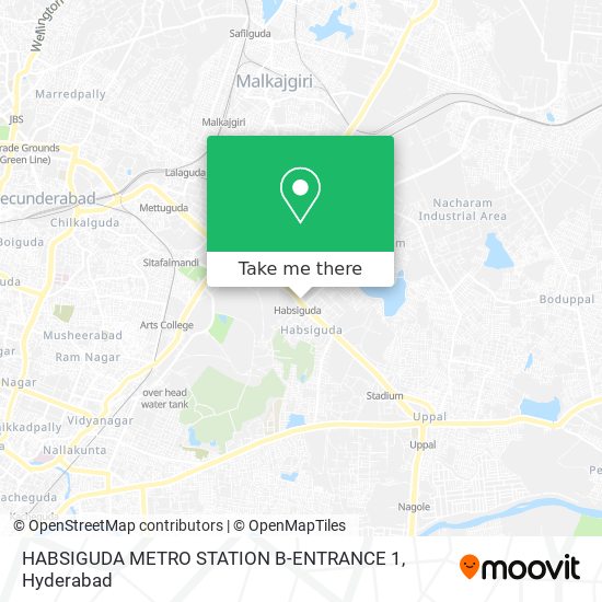 HABSIGUDA METRO STATION B-ENTRANCE 1 map