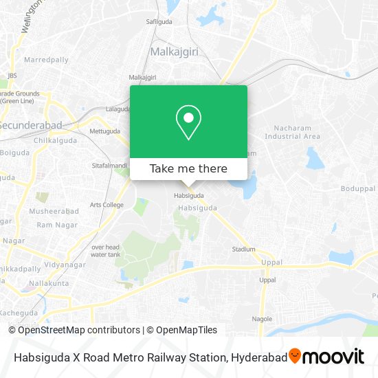 Habsiguda X Road Metro Railway Station map