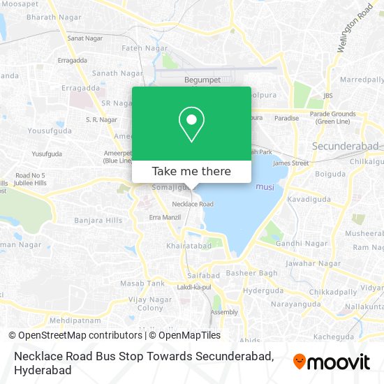 Necklace Road Bus Stop Towards Secunderabad map