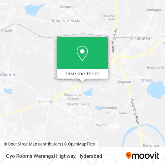 Oyo Rooms Warangal Highway map
