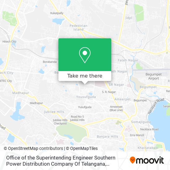 Office of the Superintending Engineer Southern Power Distribution Company Of Telangana map