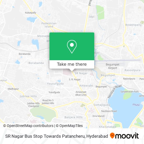 SR Nagar Bus Stop Towards Patancheru map