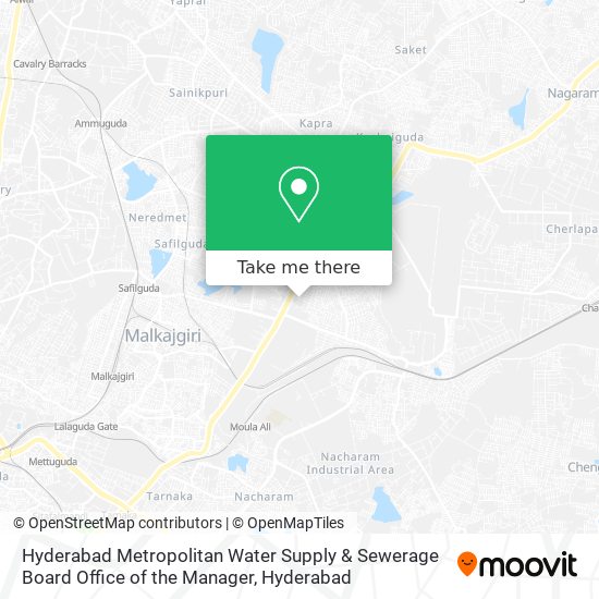 Hyderabad Metropolitan Water Supply & Sewerage Board Office of the Manager map