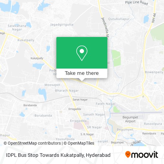 IDPL Bus Stop Towards Kukatpally map