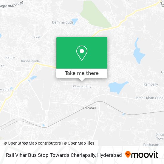 Rail Vihar Bus Stop Towards Cherlapally map