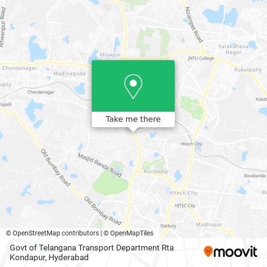 Govt of Telangana Transport Department Rta Kondapur map