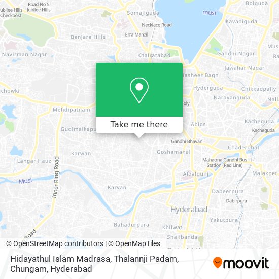 Hidayathul Islam Madrasa, Thalannji Padam, Chungam map