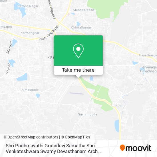 Shri Padhmavathi Godadevi Samatha Shri Venkateshwara Swamy Devasthanam Arch map