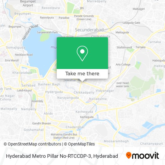 Hyderabad Metro Pillar No-RTCCDP-3 map