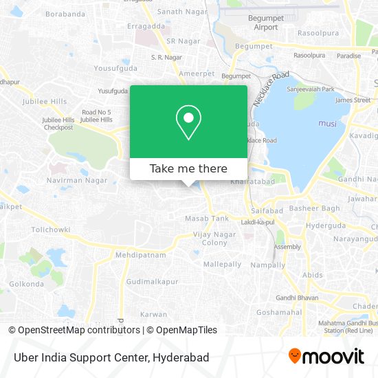 Uber India Support Center map
