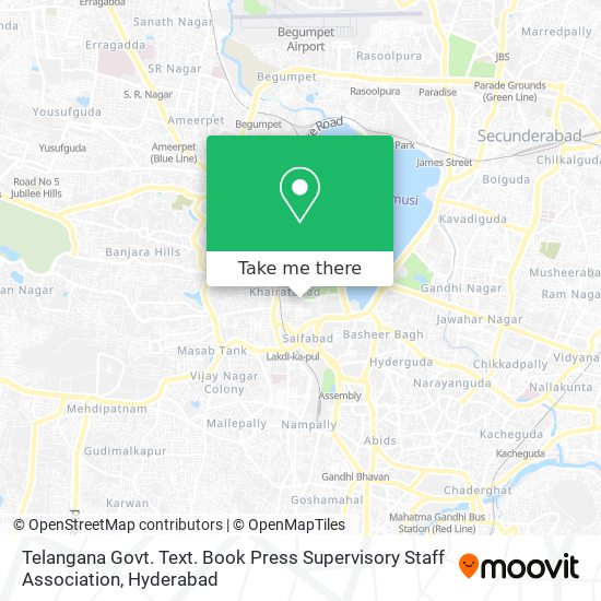 Telangana Govt. Text. Book Press Supervisory Staff Association map