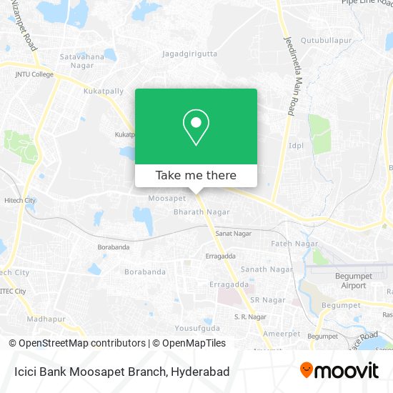 Icici Bank Moosapet Branch map