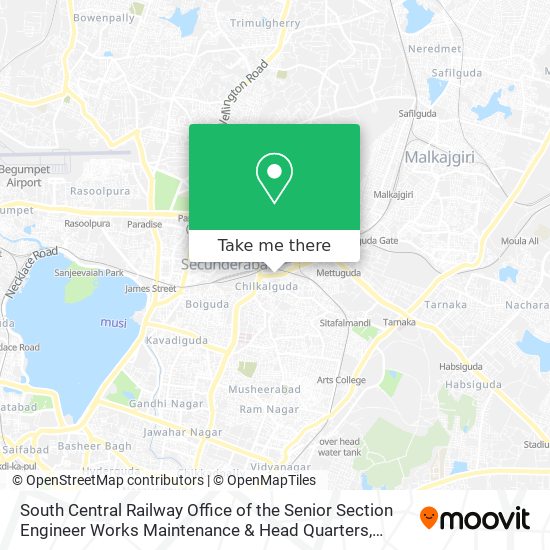 South Central Railway Office of the Senior Section Engineer Works Maintenance & Head Quarters map