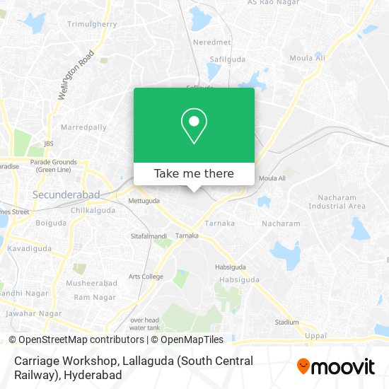 Carriage Workshop, Lallaguda (South Central Railway) map