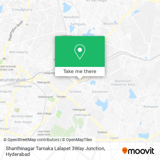 Shanthinagar Tarnaka Lalapet 3Way Junction map