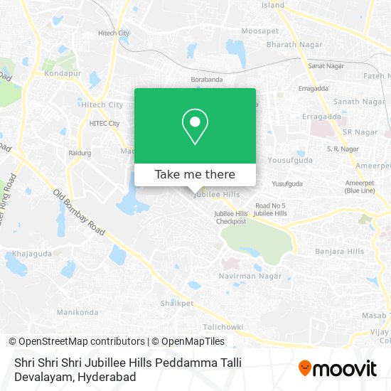 Shri Shri Shri Jubillee Hills Peddamma Talli Devalayam map