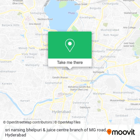 sri narsing bhelpuri & juice centre  branch of MG road map