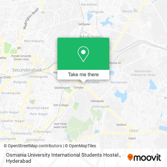Osmania University International Students Hostel. map
