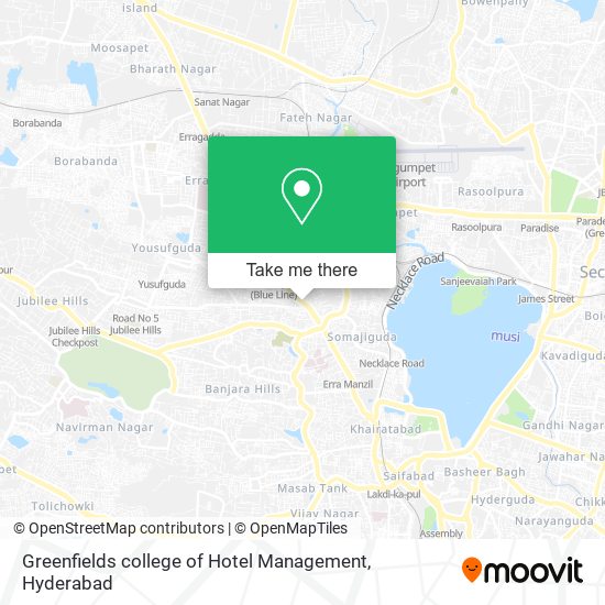 Greenfields college of Hotel Management map