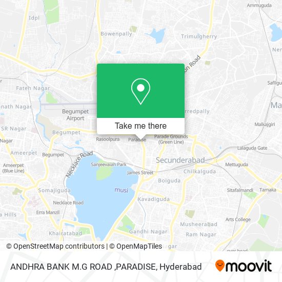 ANDHRA BANK M.G ROAD ,PARADISE map