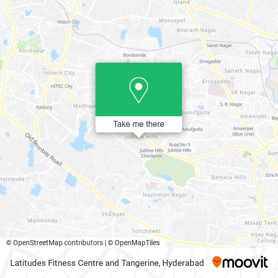 Latitudes Fitness Centre and Tangerine map