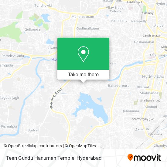 Teen Gundu Hanuman Temple map