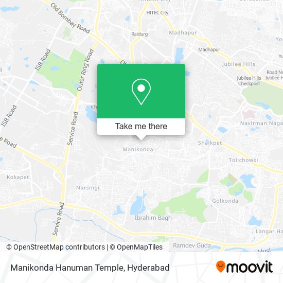 Manikonda Hanuman Temple map