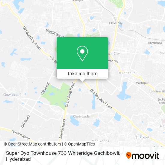 Super Oyo Townhouse 733 Whiteridge Gachibowli map