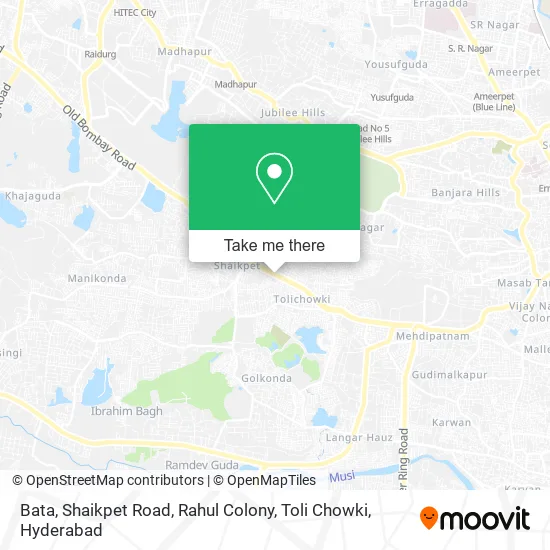 Bata, Shaikpet Road, Rahul Colony, Toli Chowki map