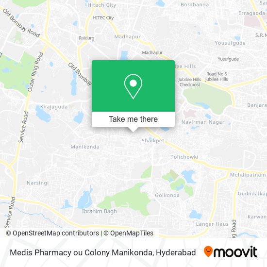 Medis Pharmacy ou Colony Manikonda map