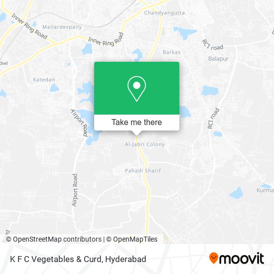 K F C Vegetables & Curd map