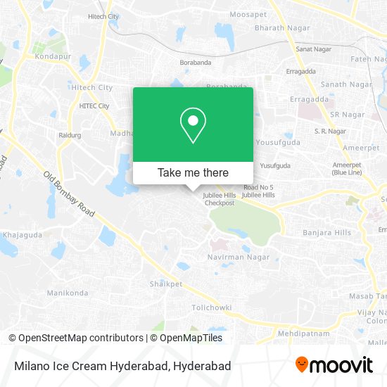 Milano Ice Cream Hyderabad map