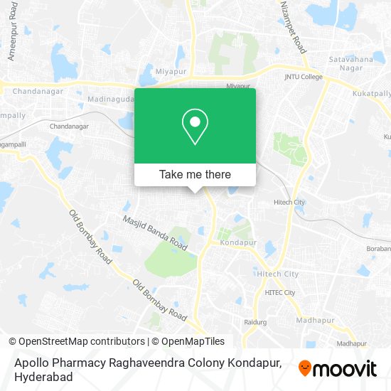 Apollo Pharmacy Raghaveendra Colony Kondapur map