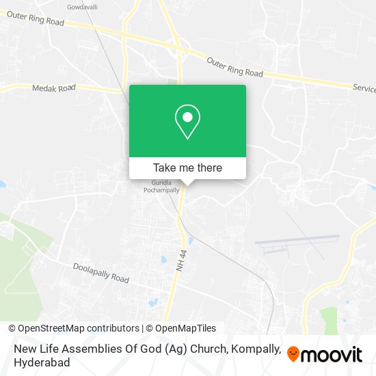 New Life Assemblies Of God (Ag) Church, Kompally map