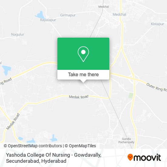 Yashoda College Of Nursing - Gowdavally, Secunderabad map