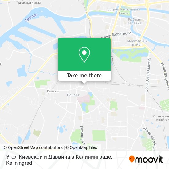 Угол Киевской и Дарвина в Калининграде map