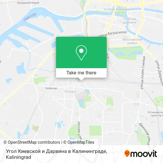 Угол Киевской и Дарвина в Калининграде map