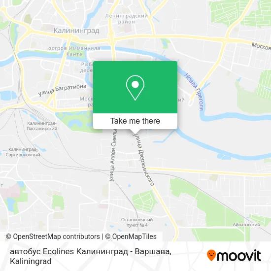 автобус Ecolines Калининград - Варшава map