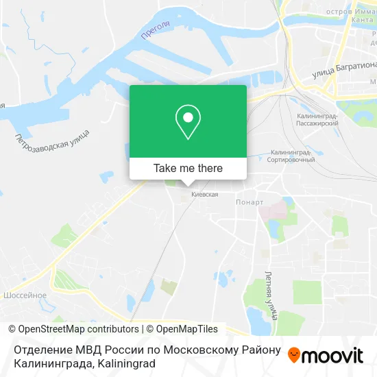 Отделение МВД России по Московскому Району Калининграда map