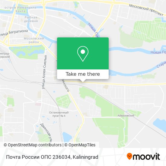 Почта России ОПС 236034 map