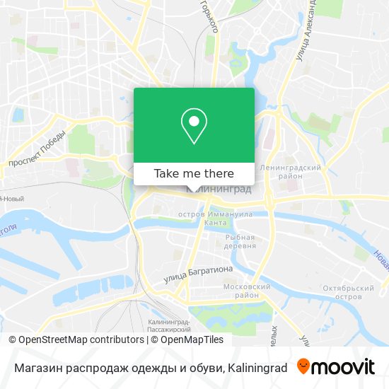 Магазин распродаж одежды и обуви map