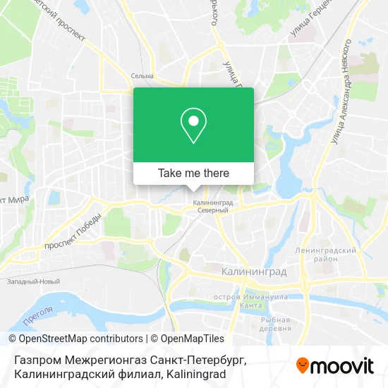 Газпром Межрегионгаз Санкт-Петербург, Калининградский филиал map