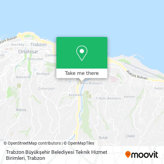 Trabzon Büyükşehir Belediyesi Teknik Hizmet Birimleri map