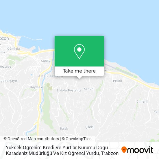 Yüksek Öğrenim Kredi Ve Yurtlar Kurumu Doğu Karadeniz Müdürlüğü Ve Kız Öğrenci Yurdu map