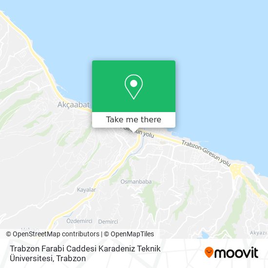 Trabzon Farabi Caddesi Karadeniz Teknik Üniversitesi map